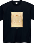 レオナルド・ダ・ヴィンチ-ウィトルウィウス的人体図 / 半袖クルーネックTシャツ
