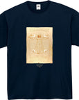 レオナルド・ダ・ヴィンチ-ウィトルウィウス的人体図 / 半袖クルーネックTシャツ
