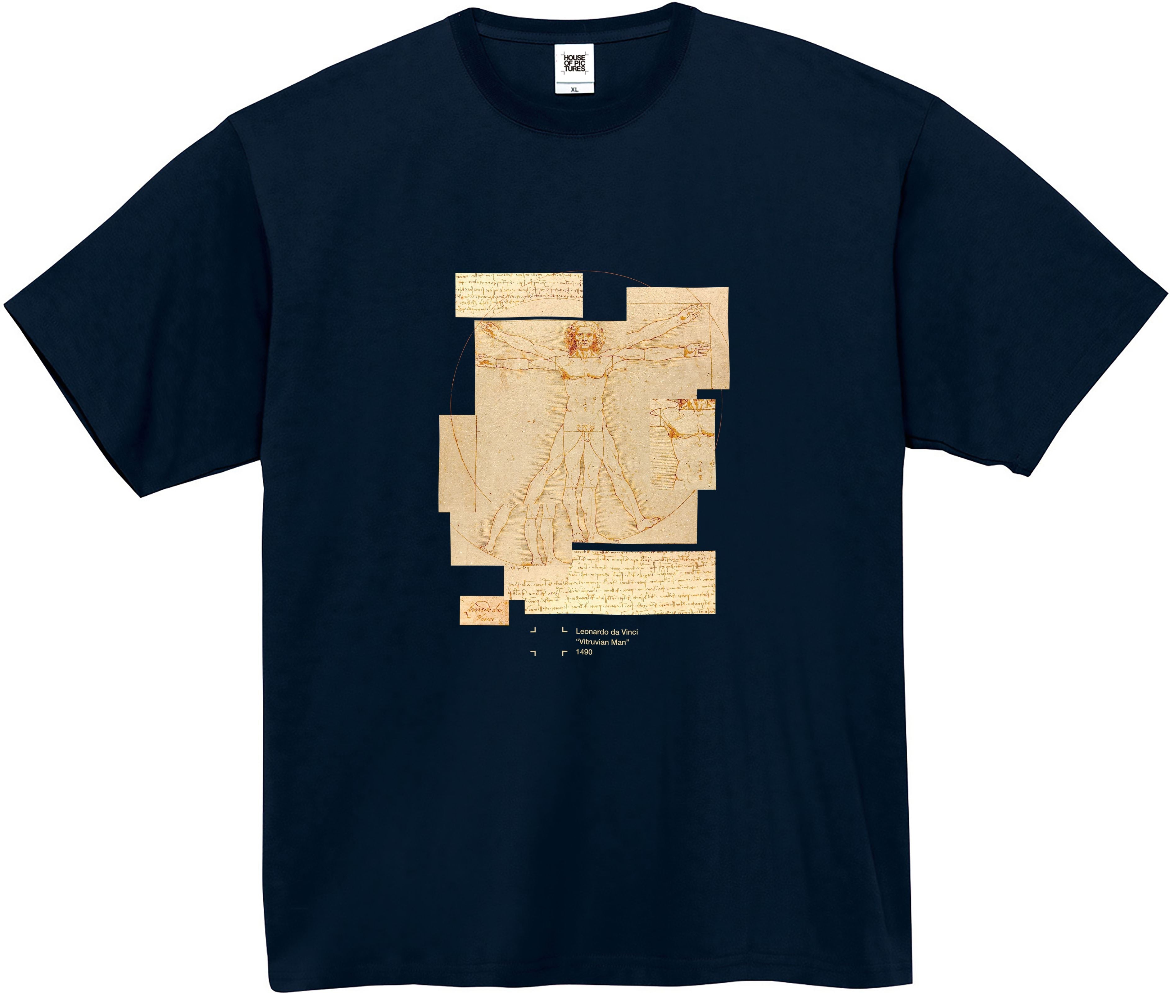 レオナルド・ダ・ヴィンチ-ウィトルウィウス的人体図 / 半袖クルーネックTシャツ – HOUSE OF PICTURES