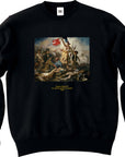 ウジェーヌ・ドラクロワ-民衆を導く自由の女神 / 長袖クルーネックスウェット