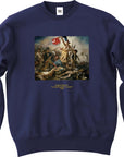 ウジェーヌ・ドラクロワ-民衆を導く自由の女神 / 長袖クルーネックスウェット