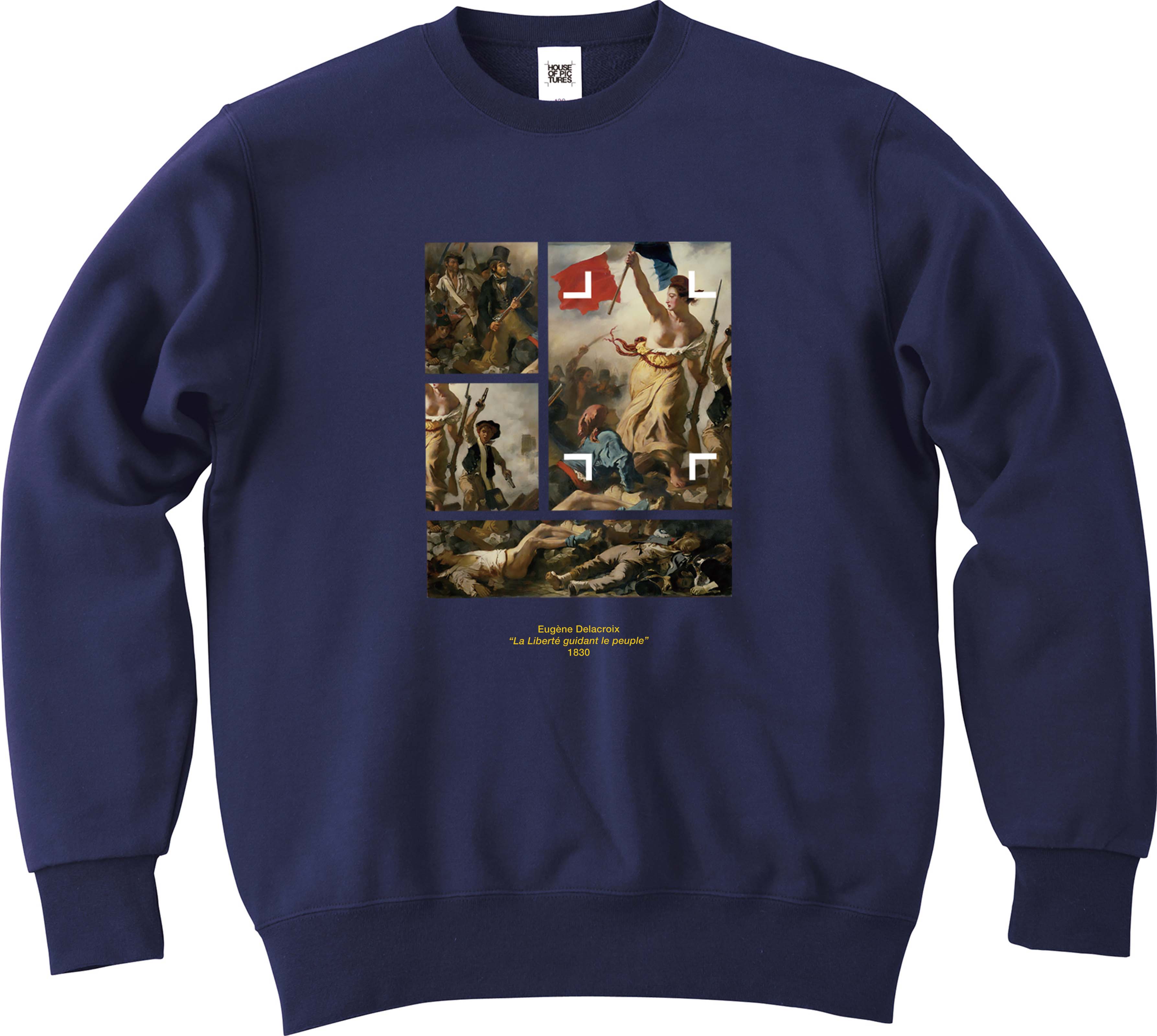 ウジェーヌ・ドラクロワ-民衆を導く自由の女神 / 長袖クルーネック