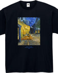 フィンセント・ファン・ゴッホ-夜のカフェテラス / 半袖クルーネックTシャツ
