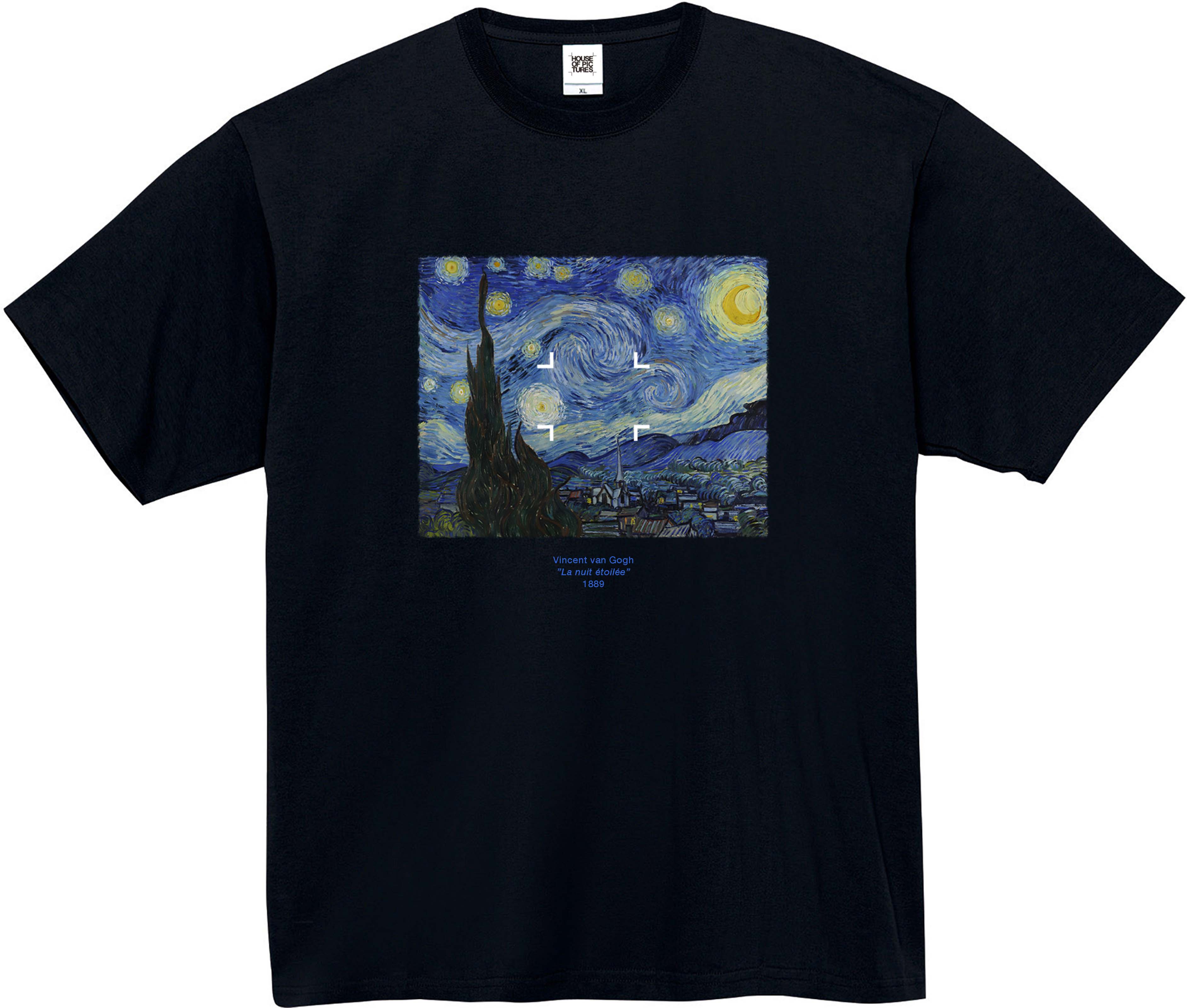 90s van Gogh 星月夜 tシャツ ゴッホキングサイズ - barkiv.com