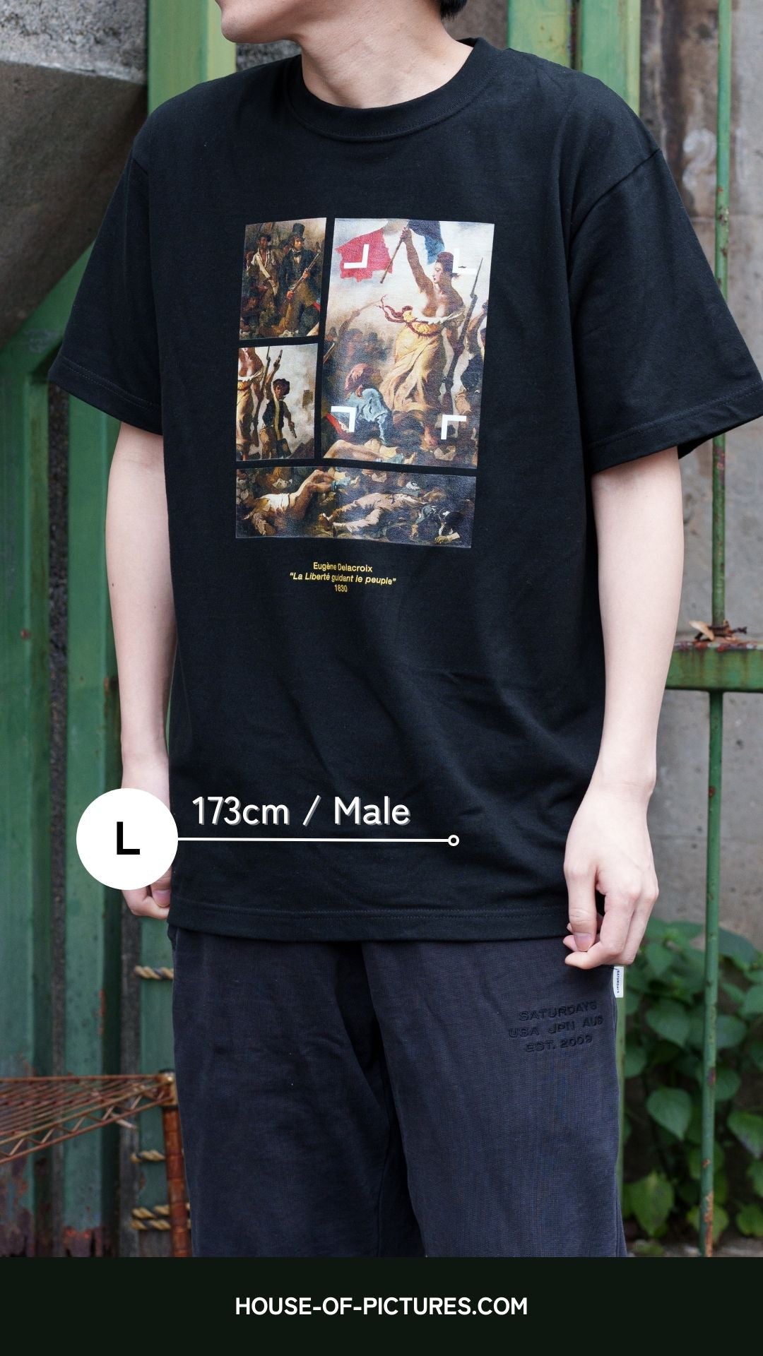 【美品】FR2 絵画　民衆を導く自由の女神　tシャツ Lサイズ ウジェーヌ・ドラクロワ-民衆を導く自由の女神 / 半袖クルー